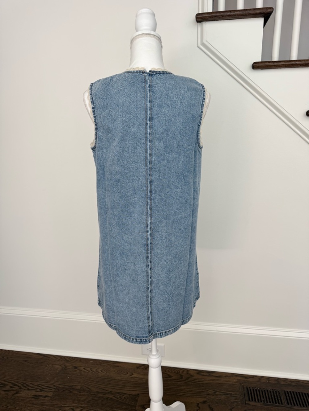 NWT FRAME The Crochet Tide Denim Western Dress - size small - Picture 8 of 16